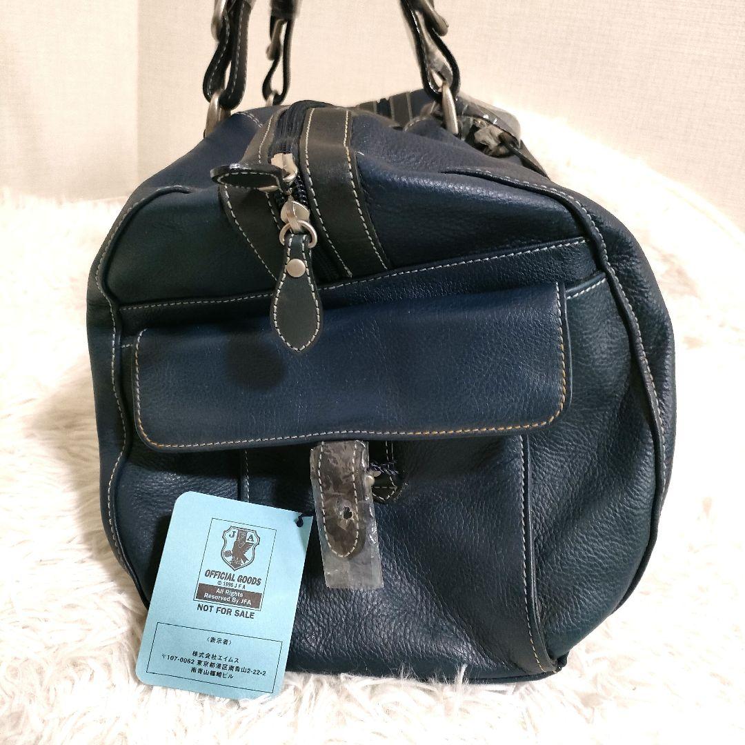 JFA×KIRIN ボストンバッグ 本革 ネイビー ブラック デッドストック