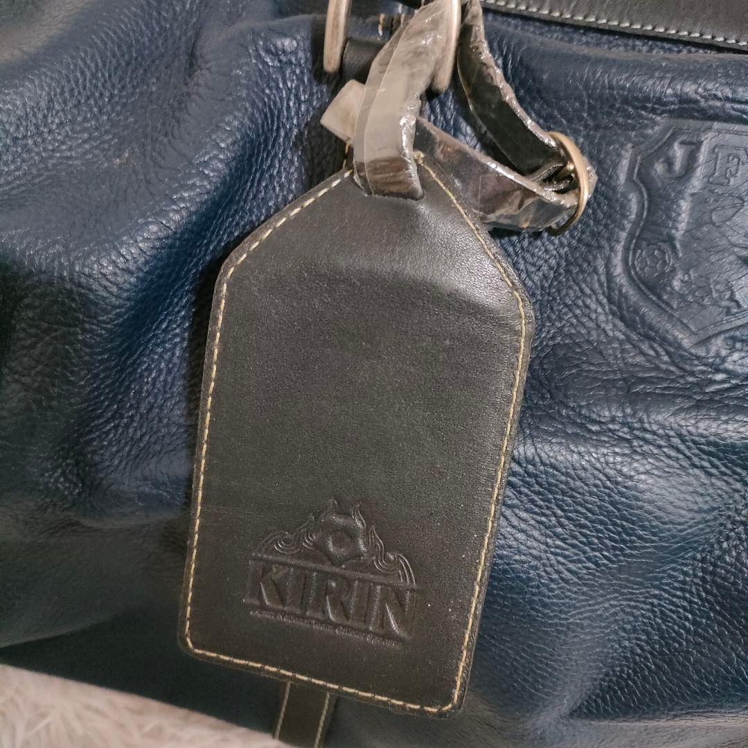 JFA×KIRIN ボストンバッグ 本革 ネイビー ブラック デッドストック