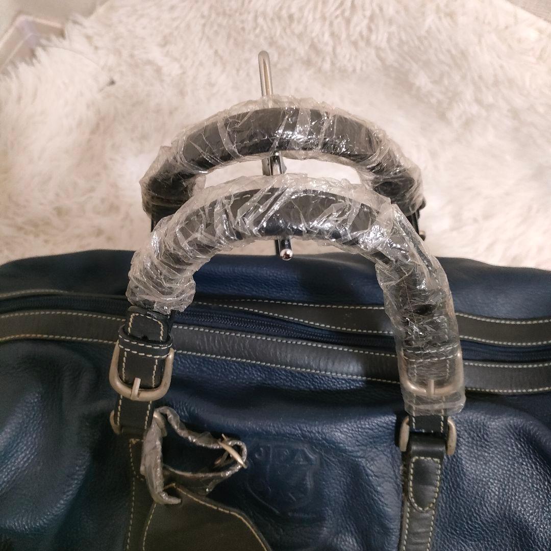 JFA×KIRIN ボストンバッグ 本革 ネイビー ブラック デッドストック