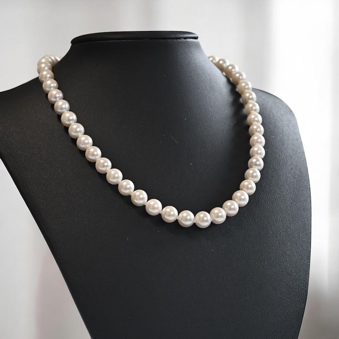 【高級・高島屋購入品】アコヤ　パール　ネックレス　本真珠　大珠　8.5ミリ
