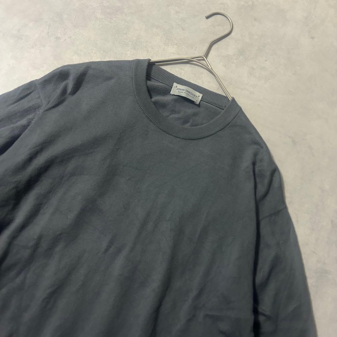 ジョンスメドレー ニット シーアイランドコットン クルーネック 現行タグ グレー
