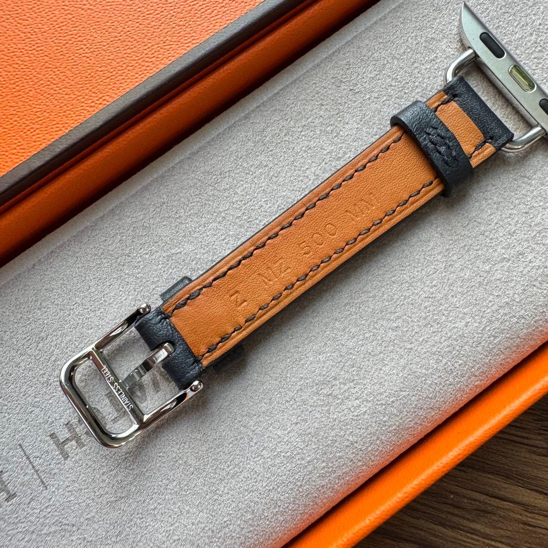 2776 レア　Apple Watch エルメス　ブルーインディゴ　二重レザー