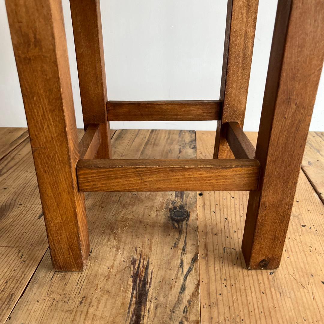 アンティーク 角 スツール 椅子 植物台 無垢材 昭和レトロ z774