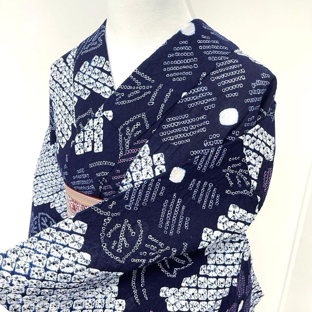 らんまゆです❣️ 【着物と帯 時流】Y25670◆本場有松鳴海絞り 浴衣◆