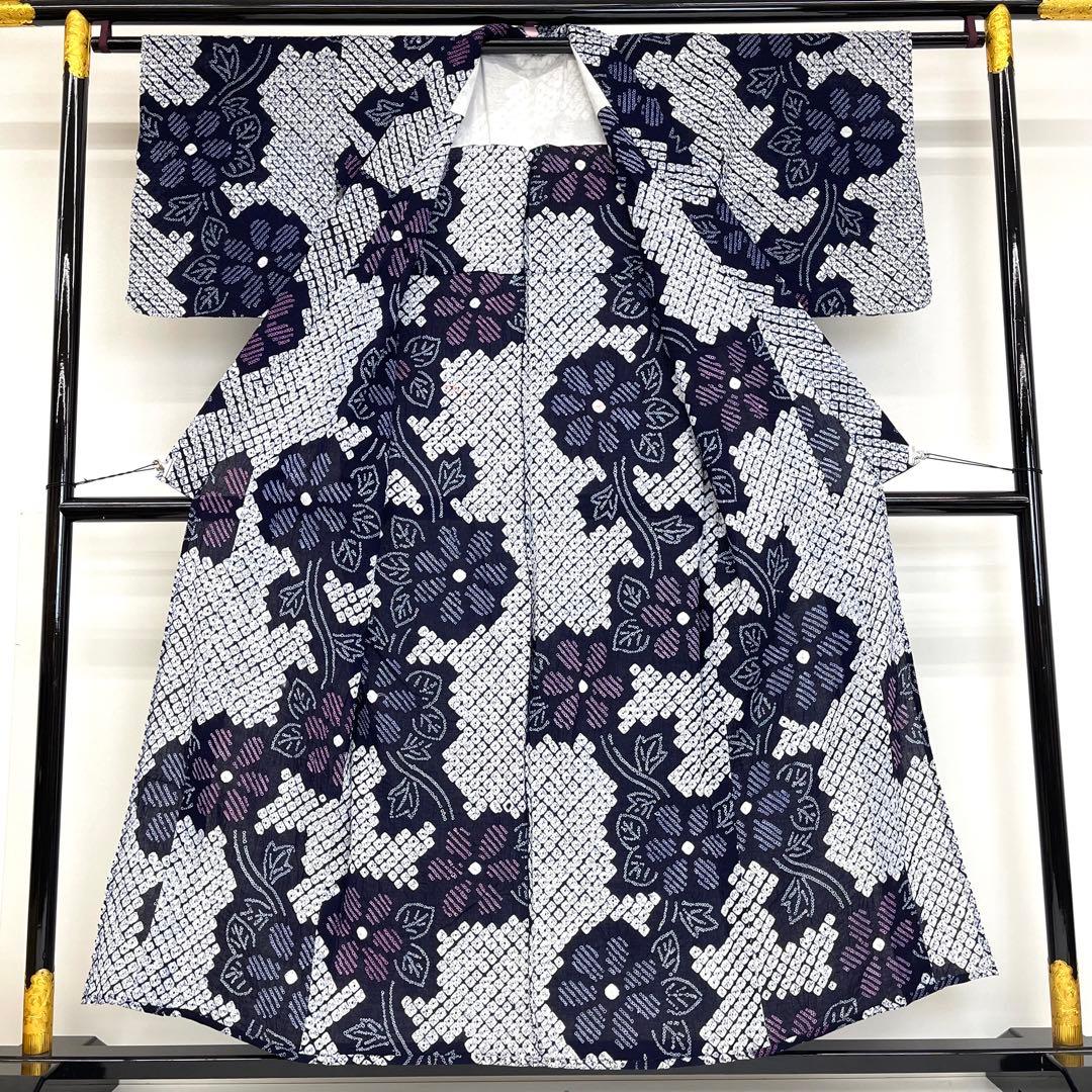 らんまゆです❣️ 【着物と帯 時流】Y25670◆本場有松鳴海絞り 浴衣◆