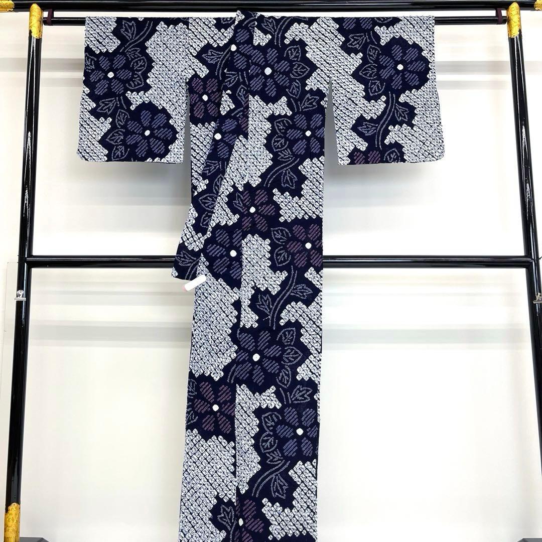 らんまゆです❣️ 【着物と帯 時流】Y25670◆本場有松鳴海絞り 浴衣◆