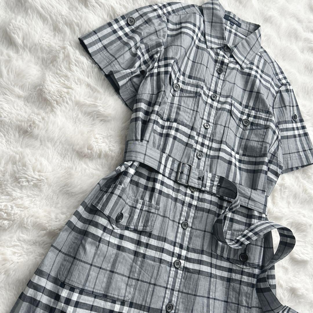 大きいサイズ44✨バーバリーロンドン★シャツワンピース ベルト　ノバチェック