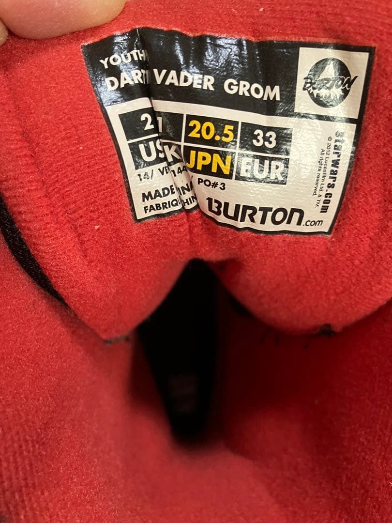 Burton スノーボードブーツ Grom Youth ダース・ベイダー
