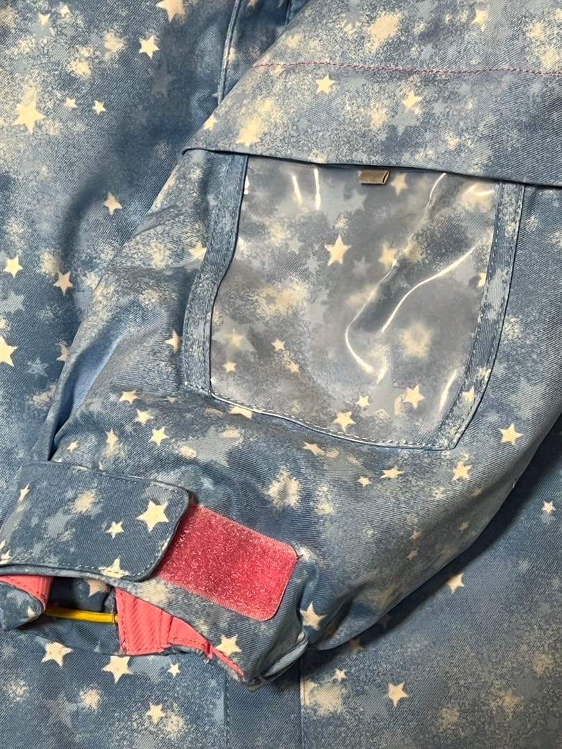 子ども用スキーウェア 青とピンクの星柄　女の子