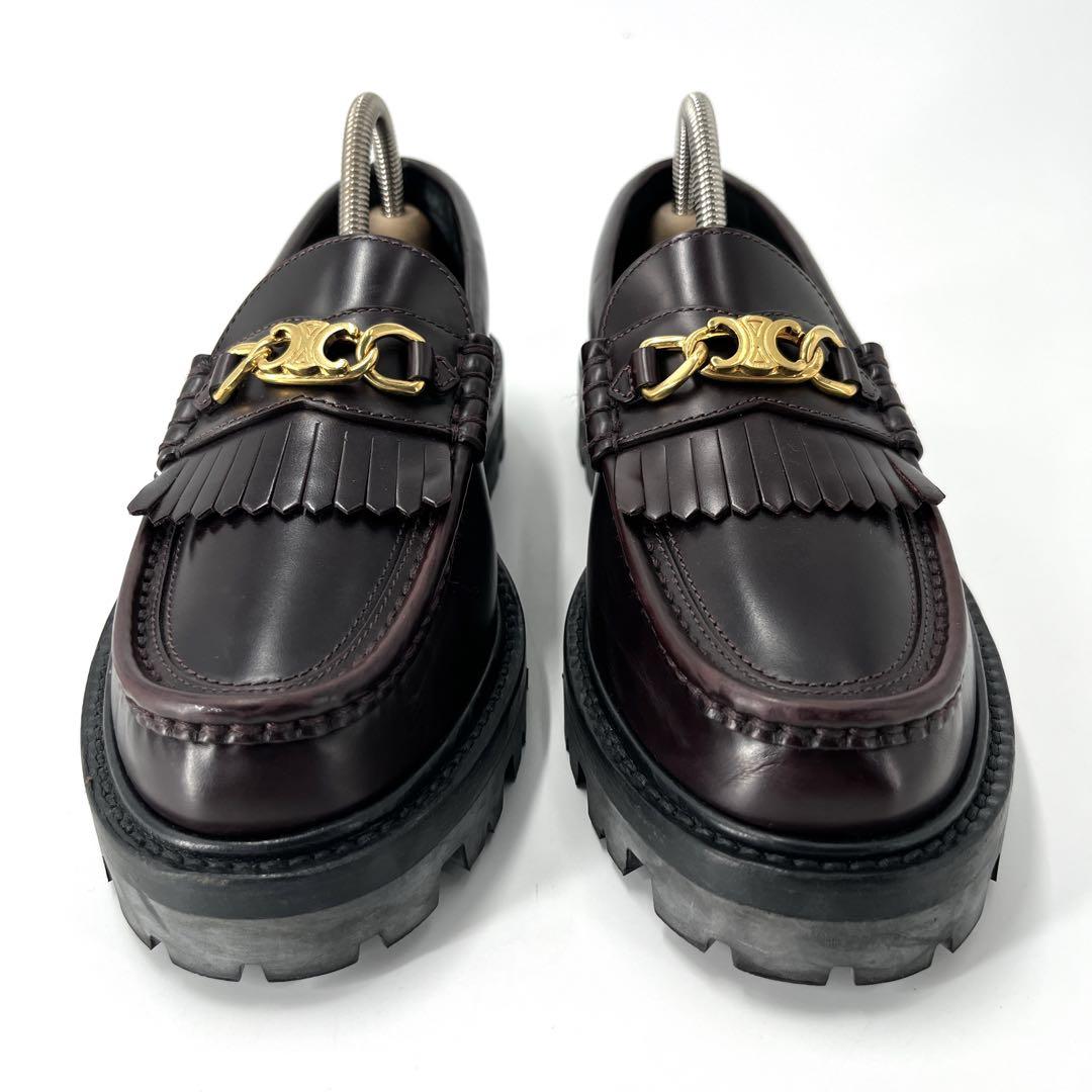 セリーヌ　ローファー　エディスリマン　バーガンディ　マーガレット　トリオンフ