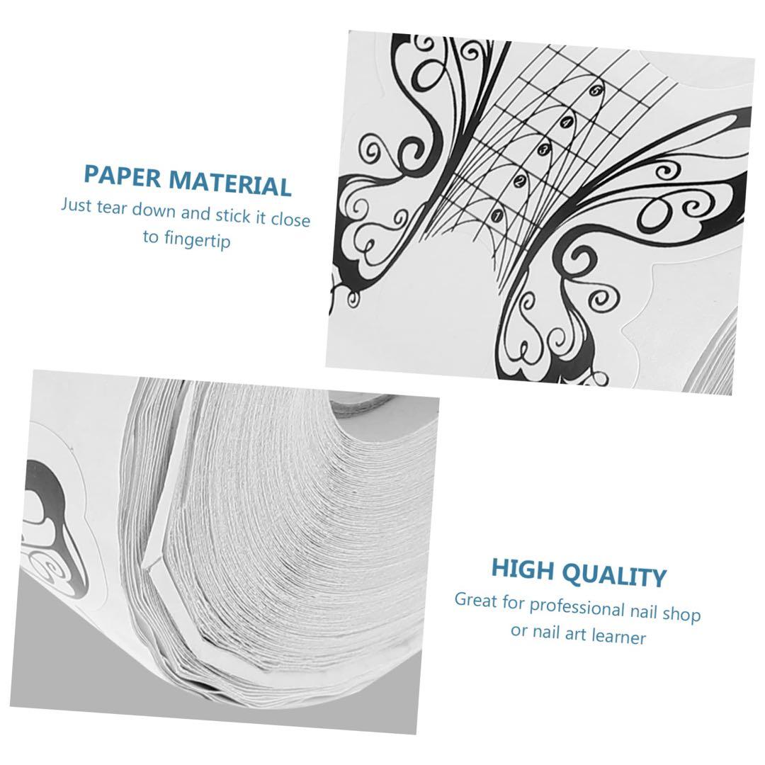 ネイルフォーム 長さ出し 500枚 ネイルアート (蝶)