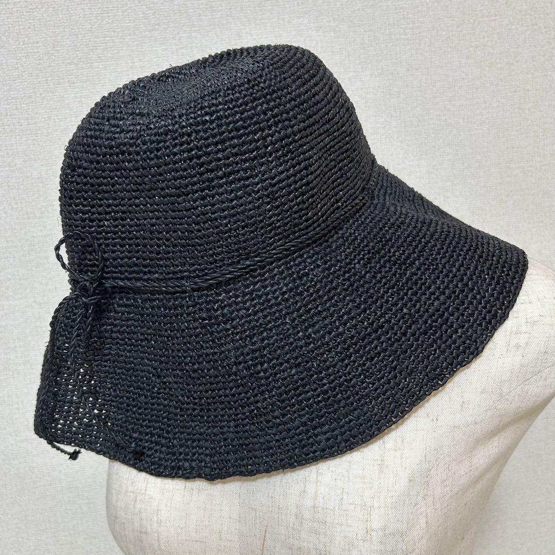 【美品】ヘレンカミンスキー プロヴァンス10 ラフィアハット チャコール