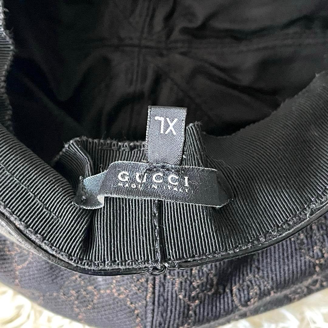 グッチ キャスケット GG柄 帽子 XL ブラック ブラウン イタリア　正規品