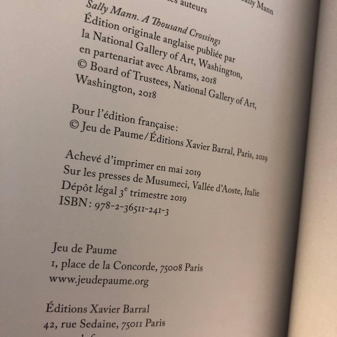 Sally Mann - A Thousand Crossingsフランス語版