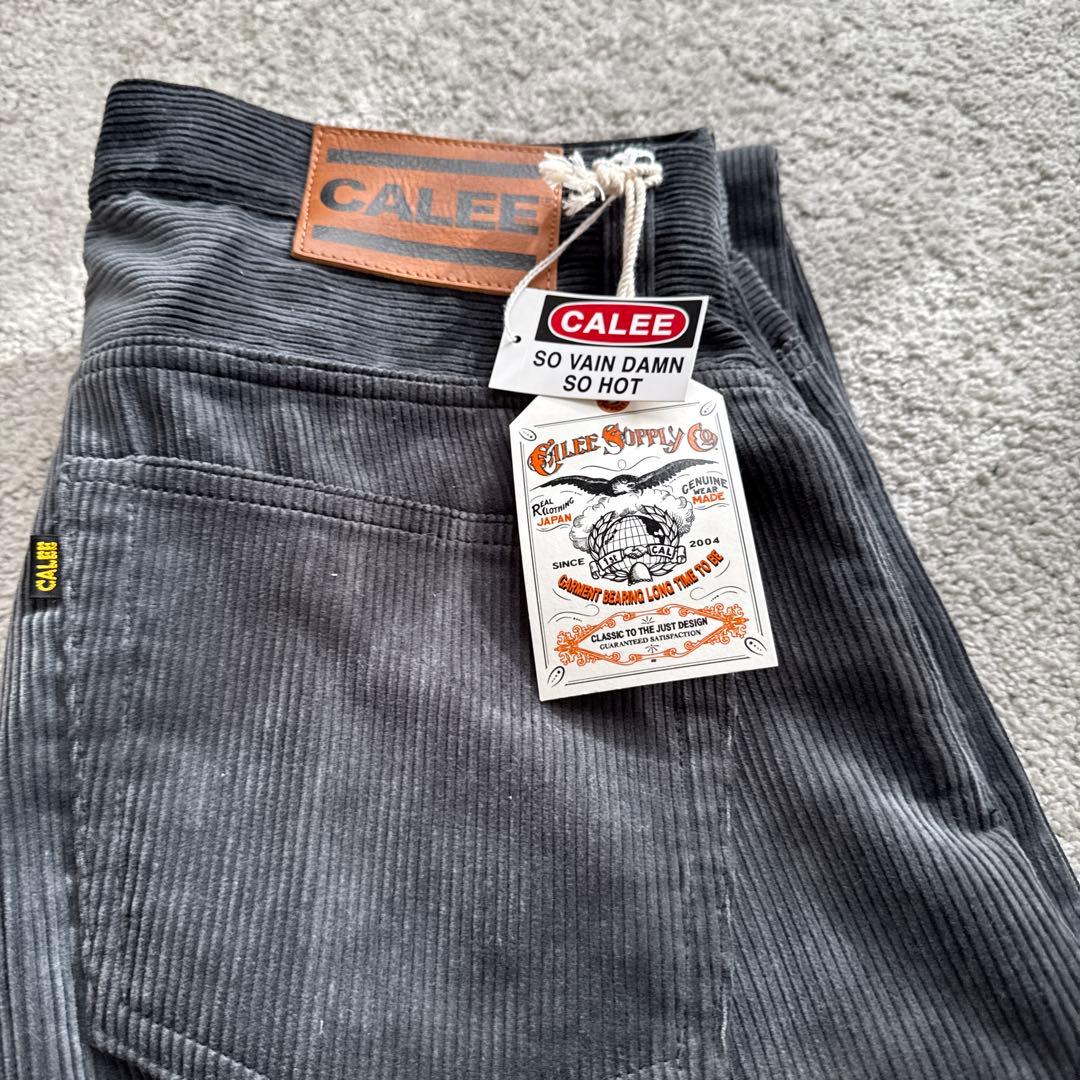 CALEE ブラック コーデュロイパンツ M