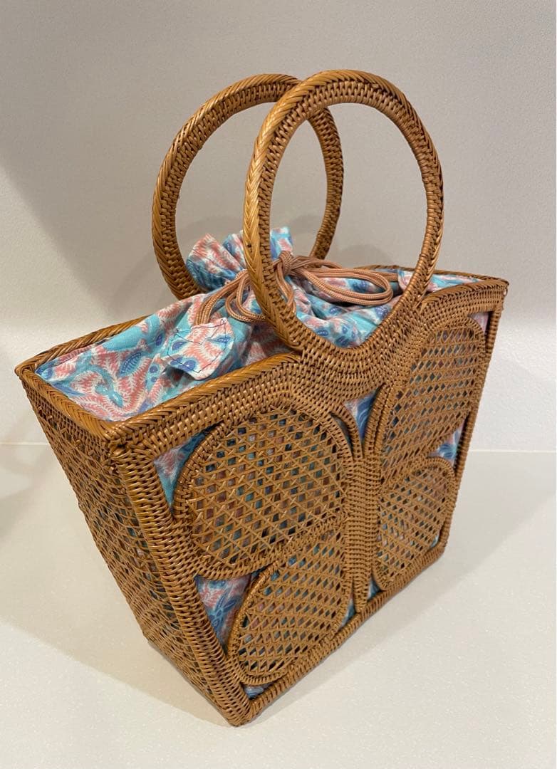 【未使用美品】インドネシア　バリ島　アシタバ　ASHITABA　カゴバッグ