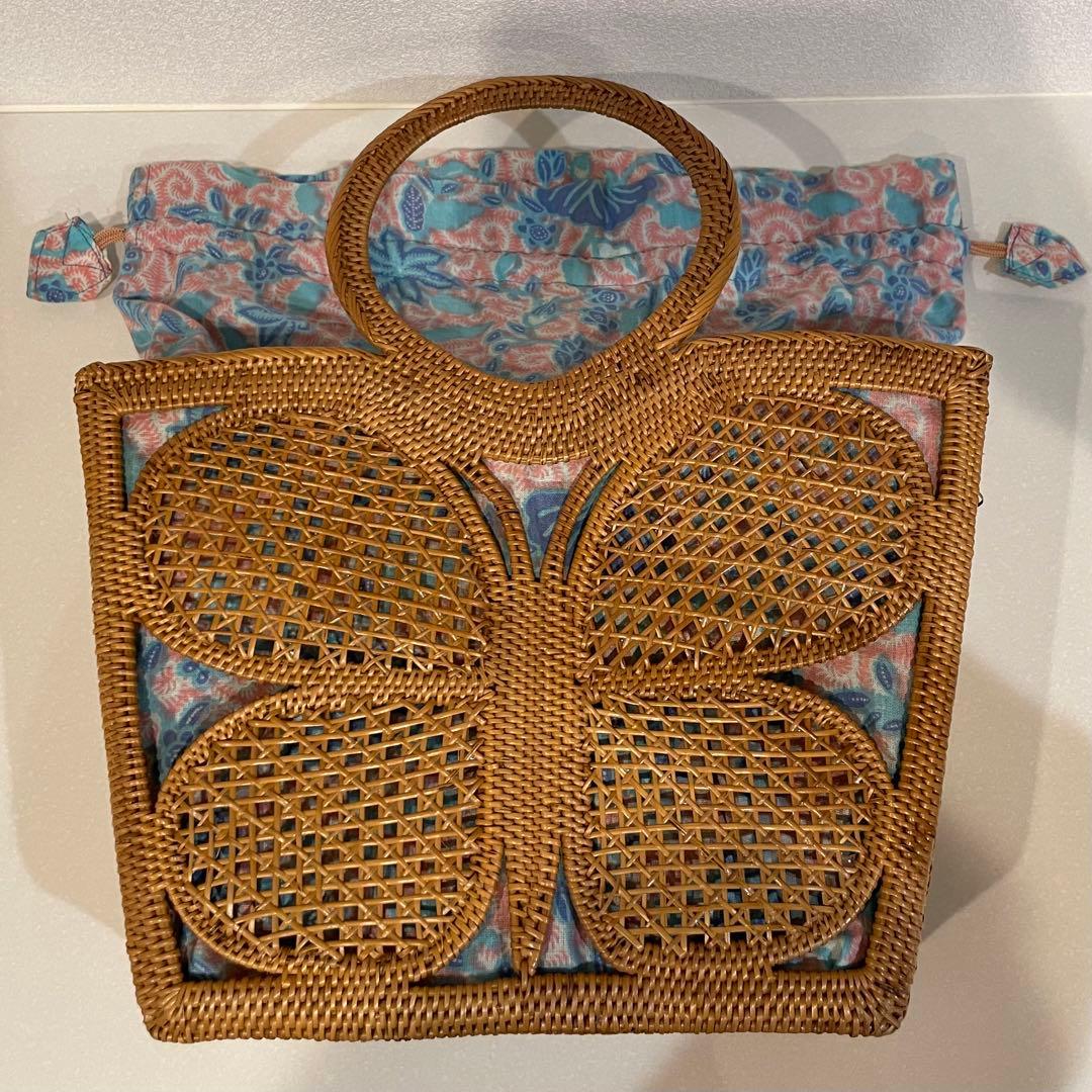 【未使用美品】インドネシア　バリ島　アシタバ　ASHITABA　カゴバッグ