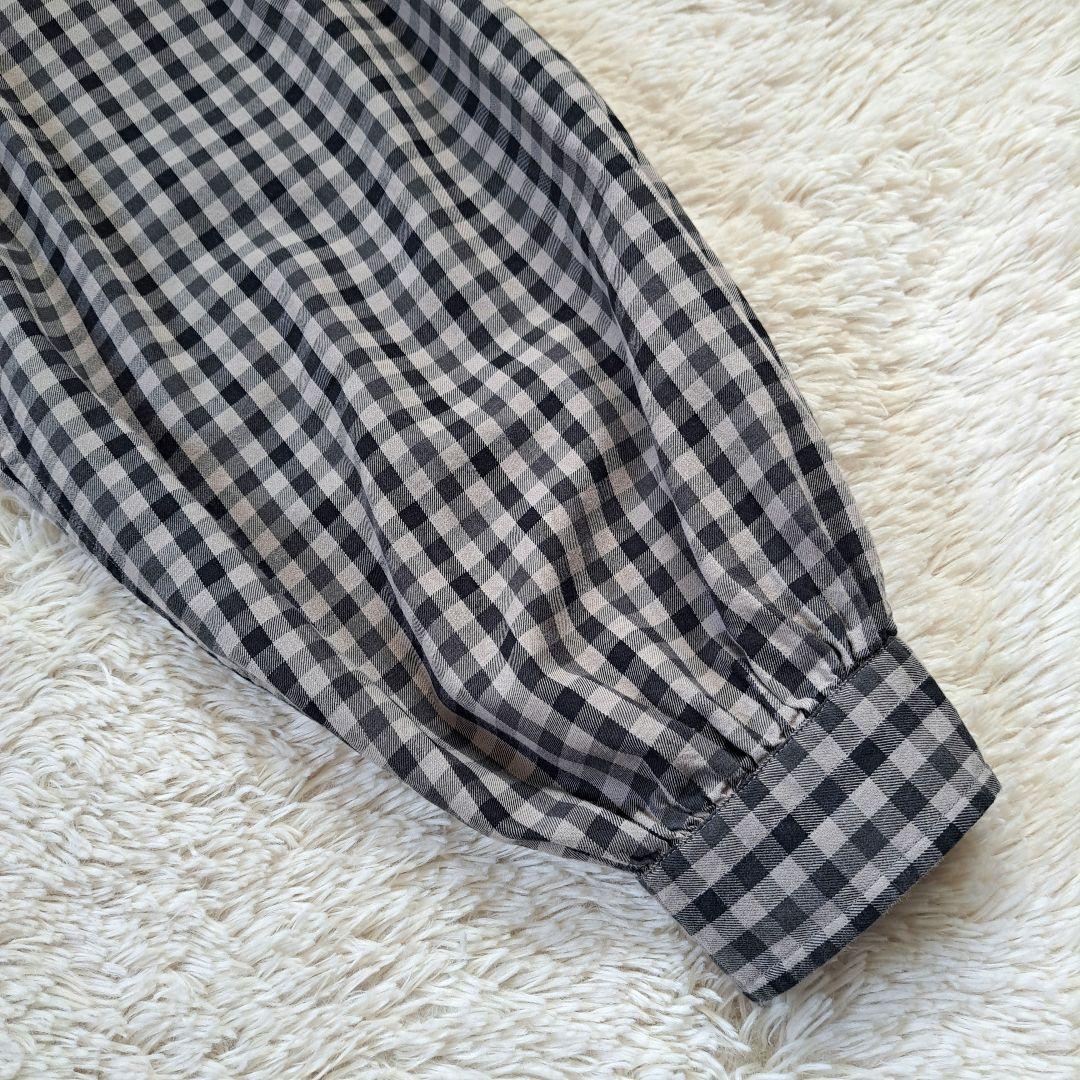 ダントン 2023 キーネック ギャザー ロングチェックワンピース ゆったり