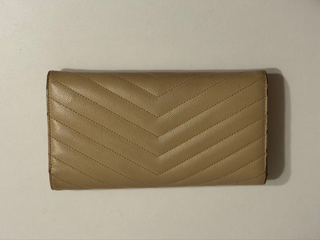 YSL ベージュ レザー 長財布