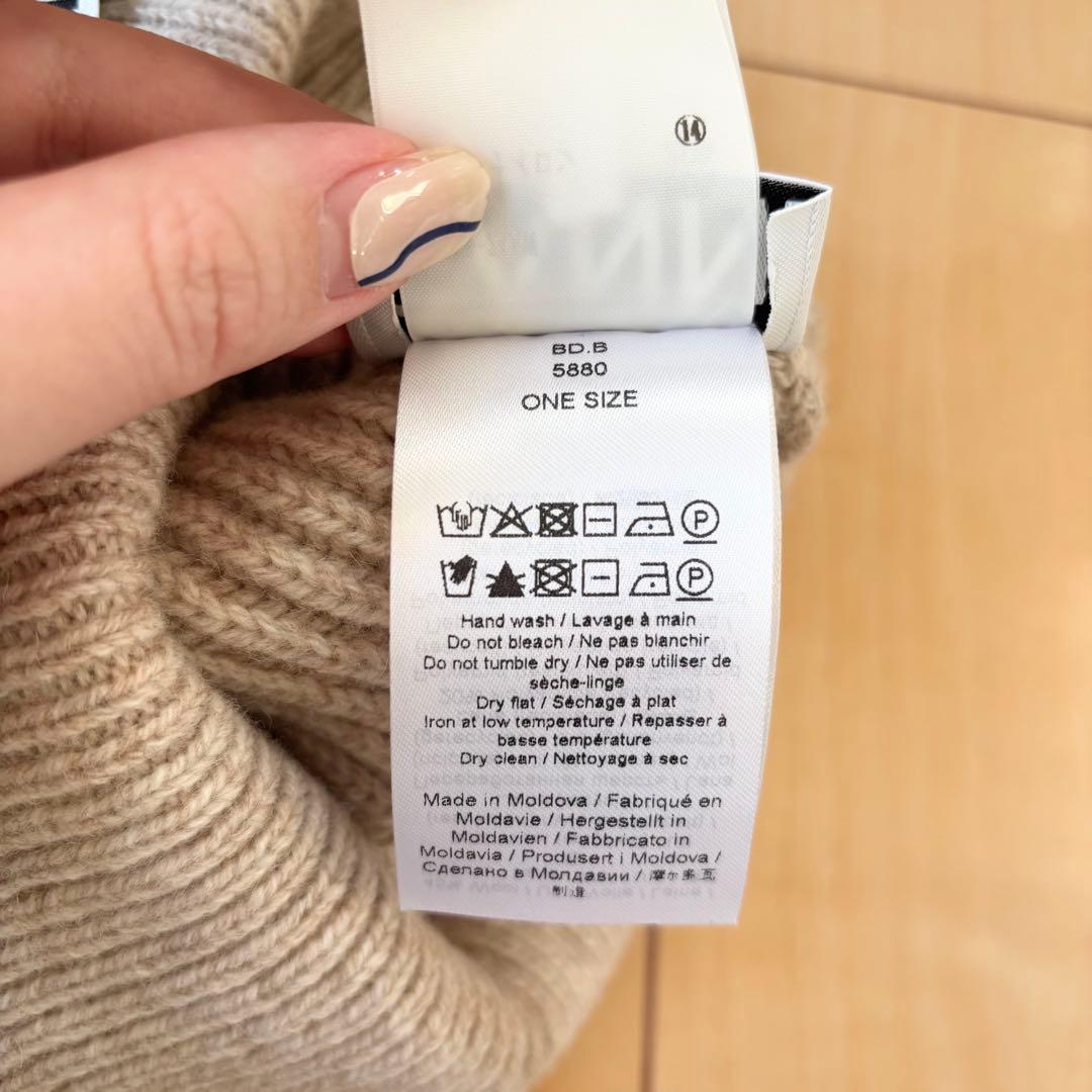 GANNI タグあり ベージュ リブ ニット帽 ガニー