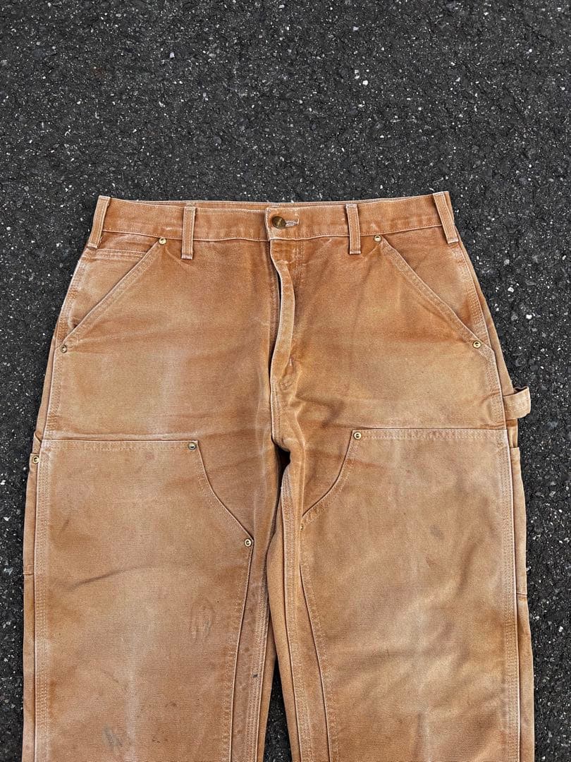 USA製 カーハートダブルニーペインターパンツ　ブラウン