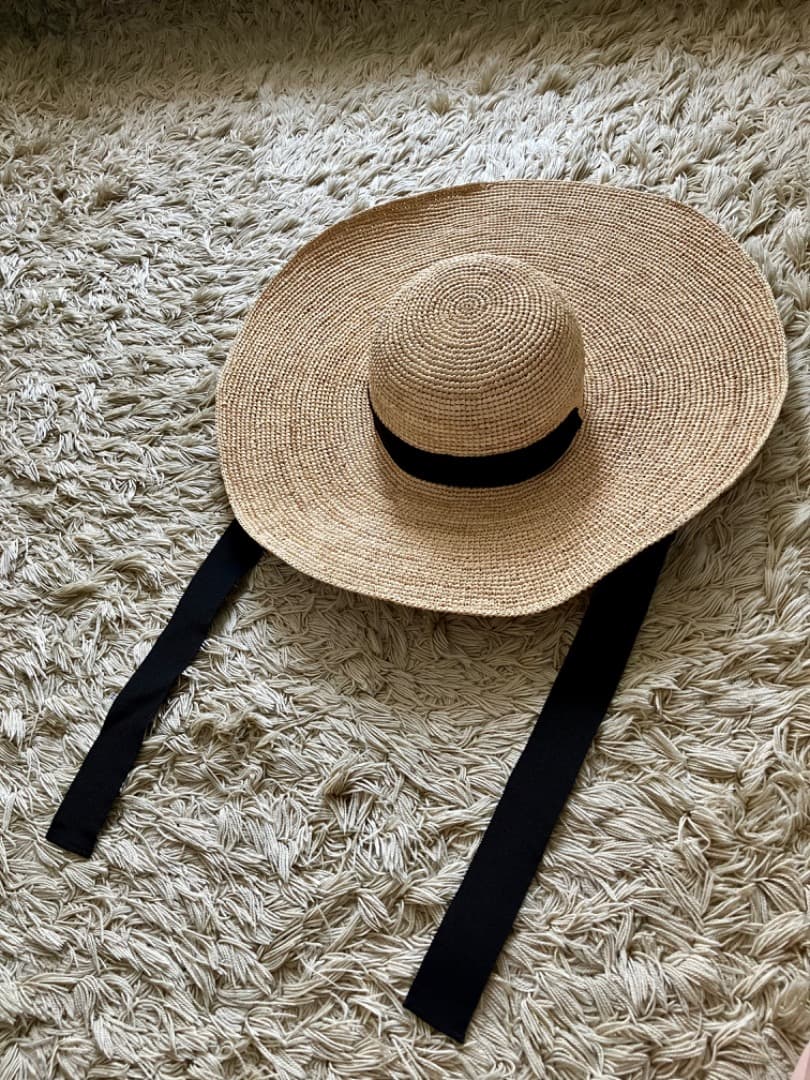 極美品 maison n.h paris ストローハット メゾンエヌアッシュパリ