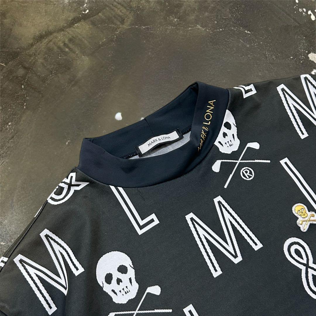 ★MARK＆LONA モックネックシャツ スカルシャツ ゴルフ 46 ブラック