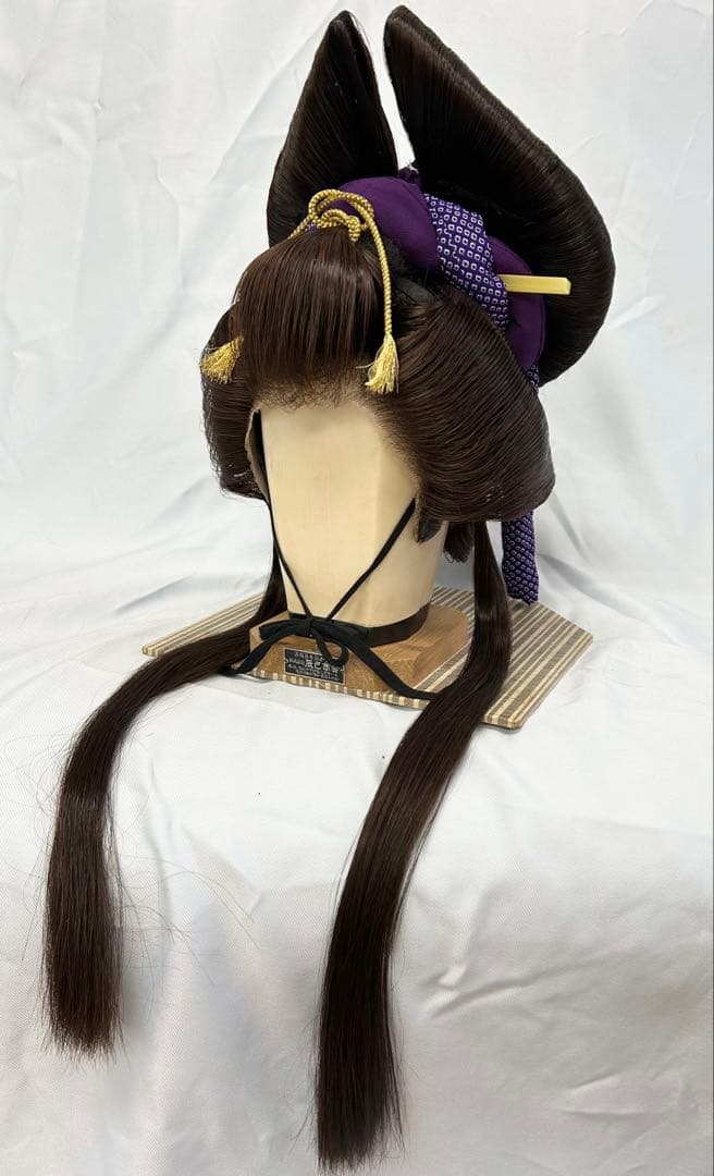 日本髪かつら　大衆演劇かつら　花魁　辰巳6号(小サイズ)自然色　かのこ付き