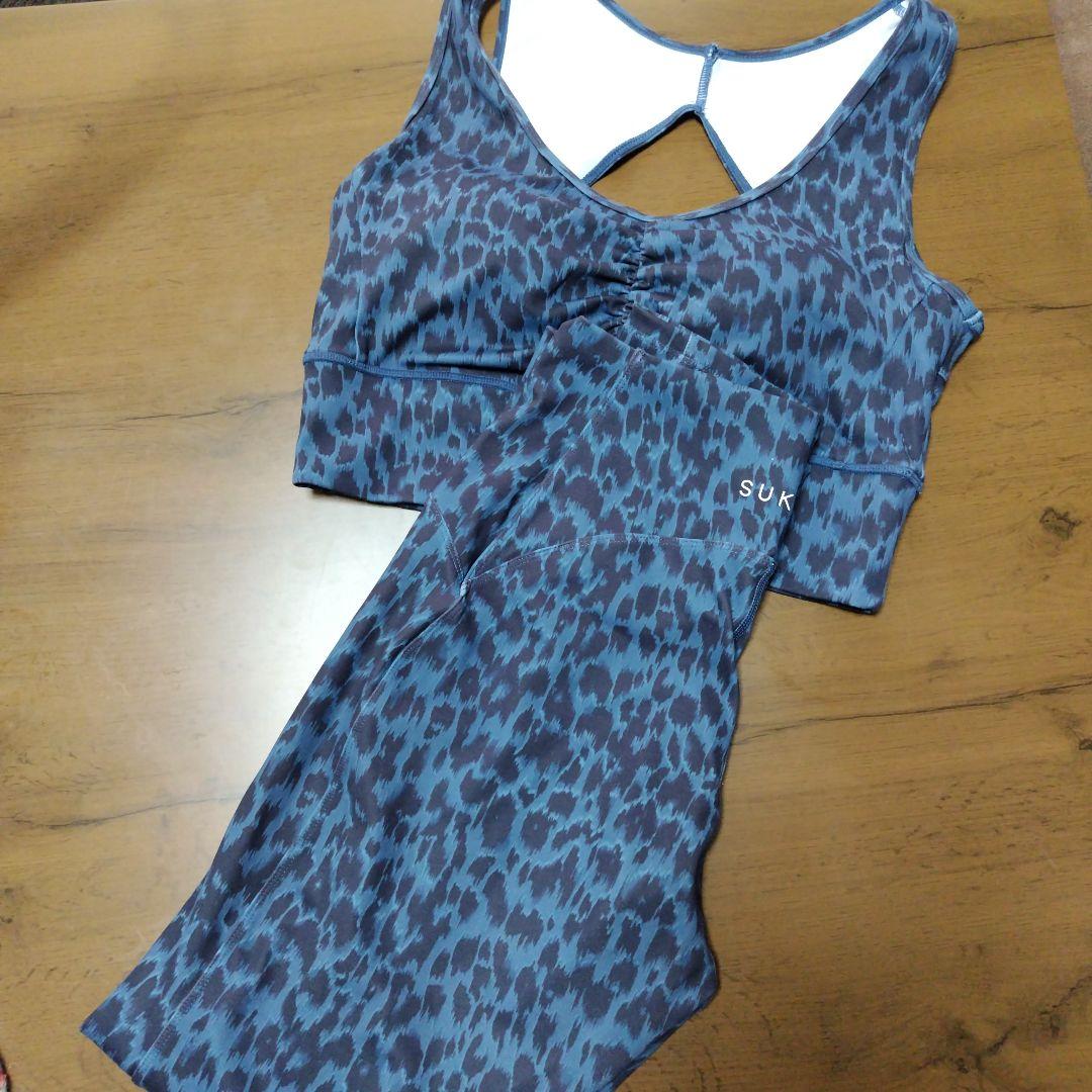 値下げSUKALA LAVA ブラトップ L ダークブルー・レオパード上下セット