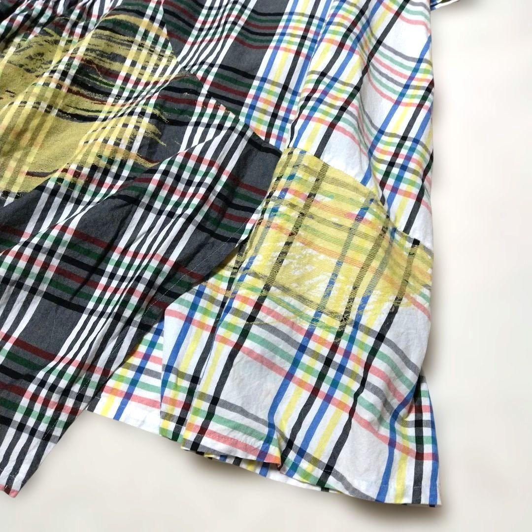 美品　慈雨　ロングワンピース　シャツワンピース　L　チェック　センソユニコ