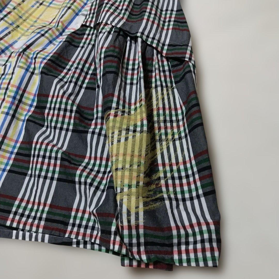 美品　慈雨　ロングワンピース　シャツワンピース　L　チェック　センソユニコ