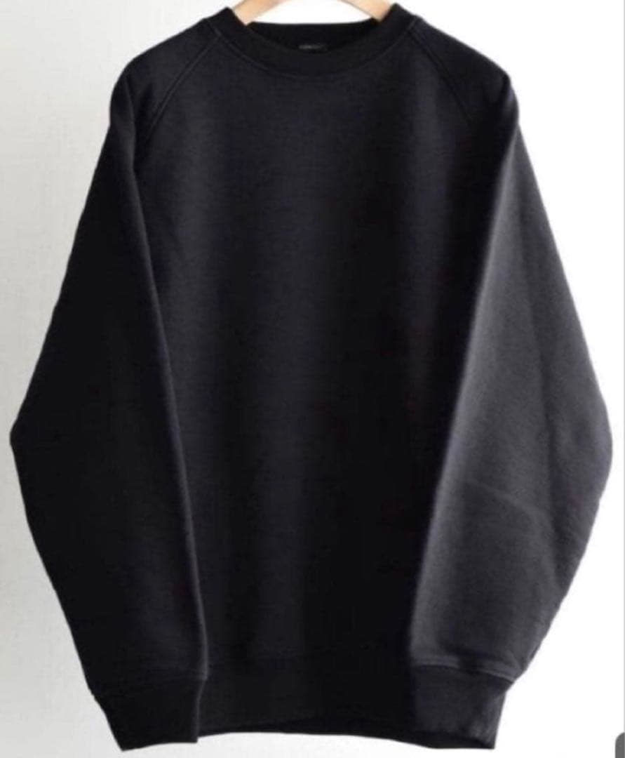 【26SS 新品】COMOLI コットン裏毛 クルーネック ブラック