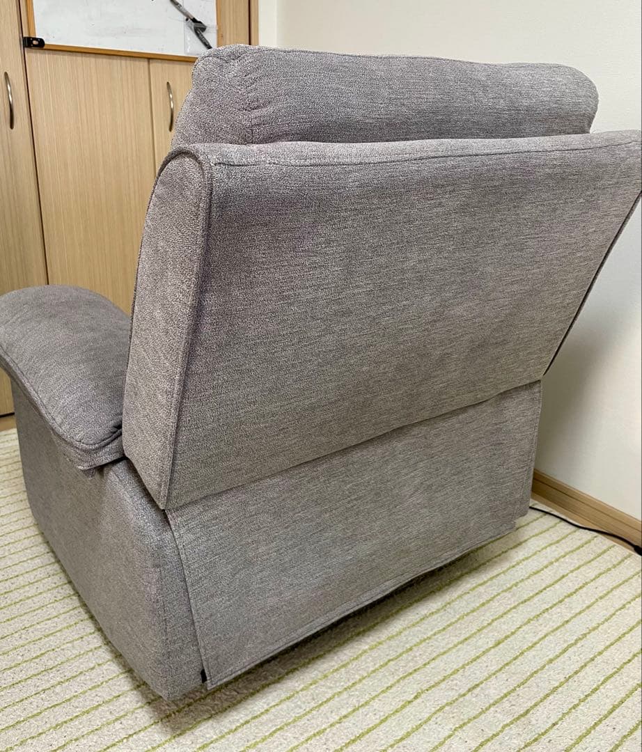 LOWYA 電動リクライニングソファ 1人掛け グレー