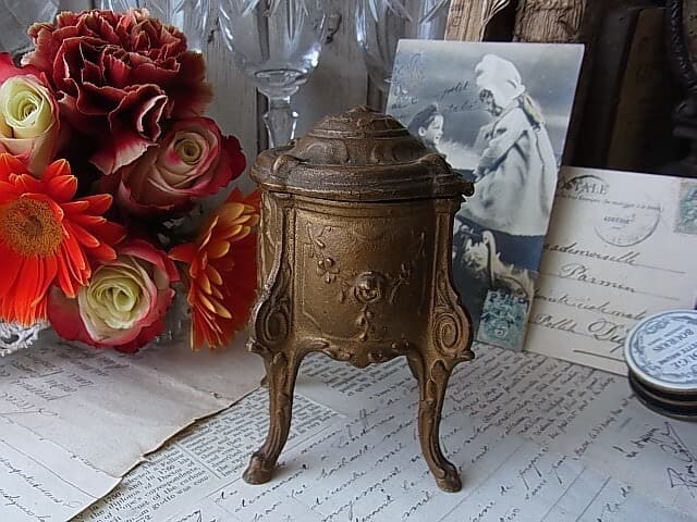 フランス ヴィンテージ 装飾ジュエリーボックス ブロンズ製