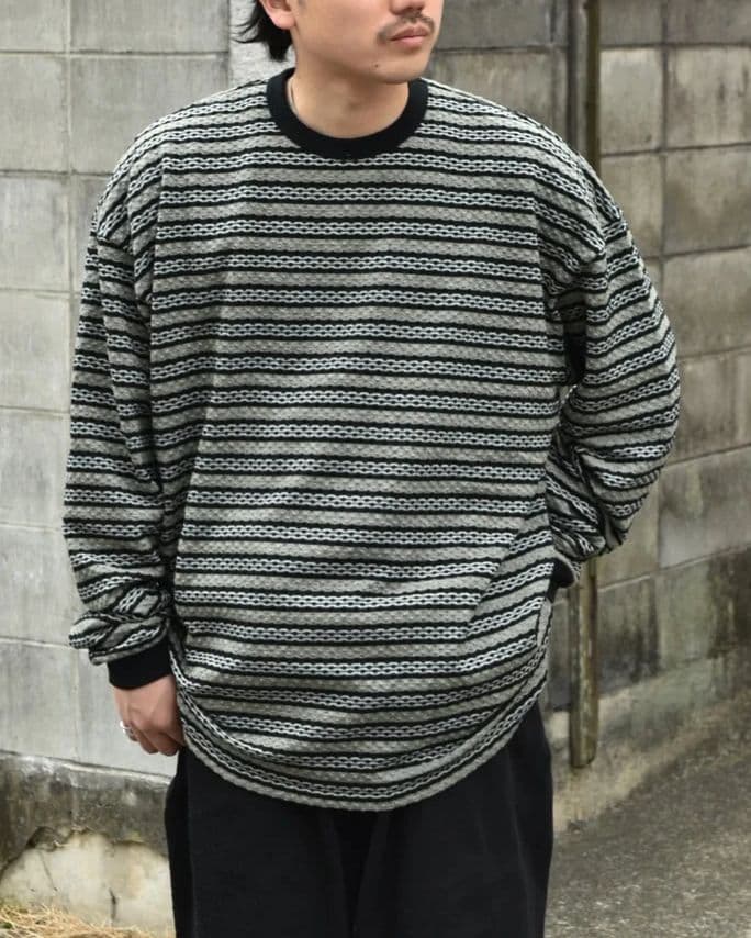 トップス COOTIE PRODUCTIONS Jacquard Border L/S