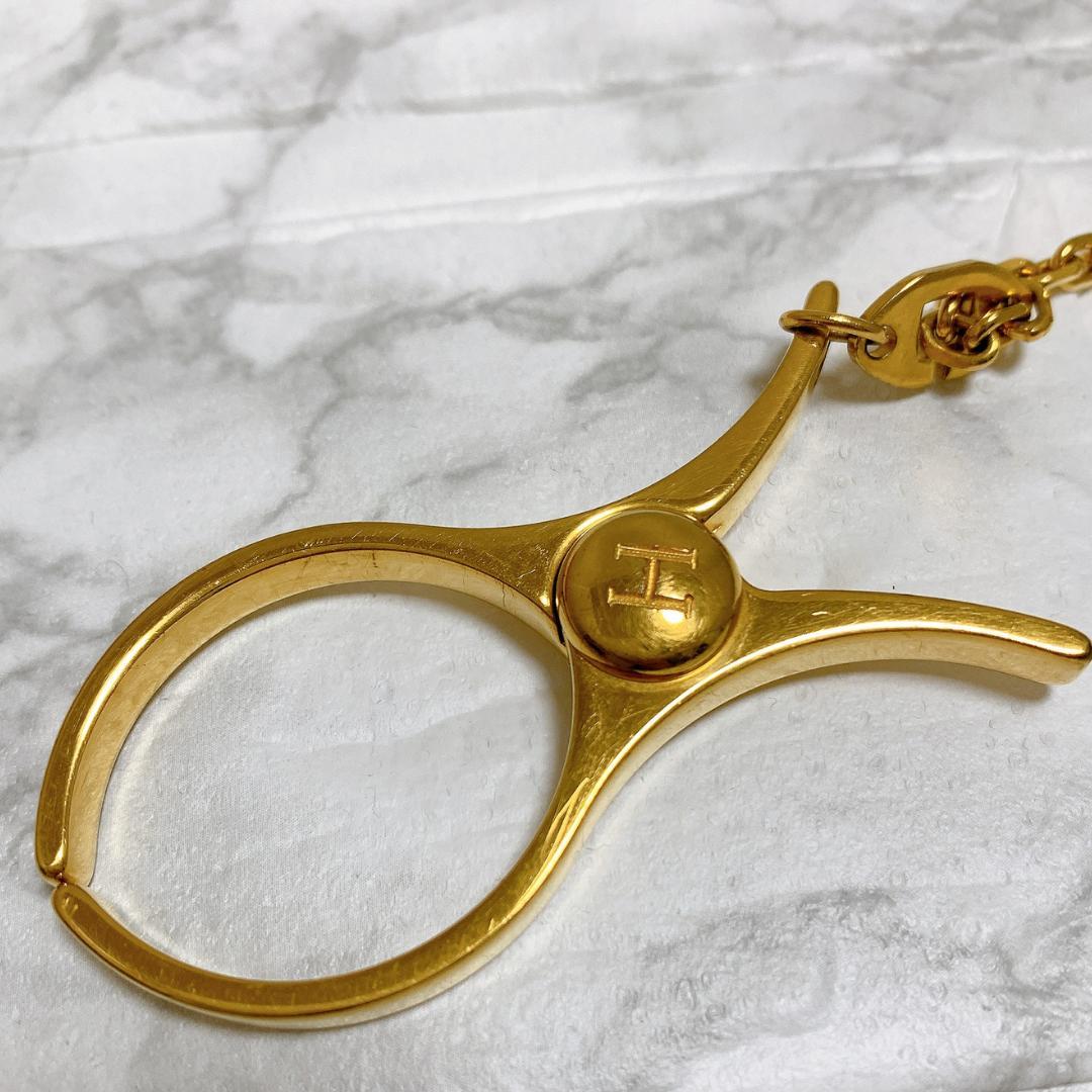 HERMES エルメス フィルー グローブホルダー 手袋ホルダー ゴールド