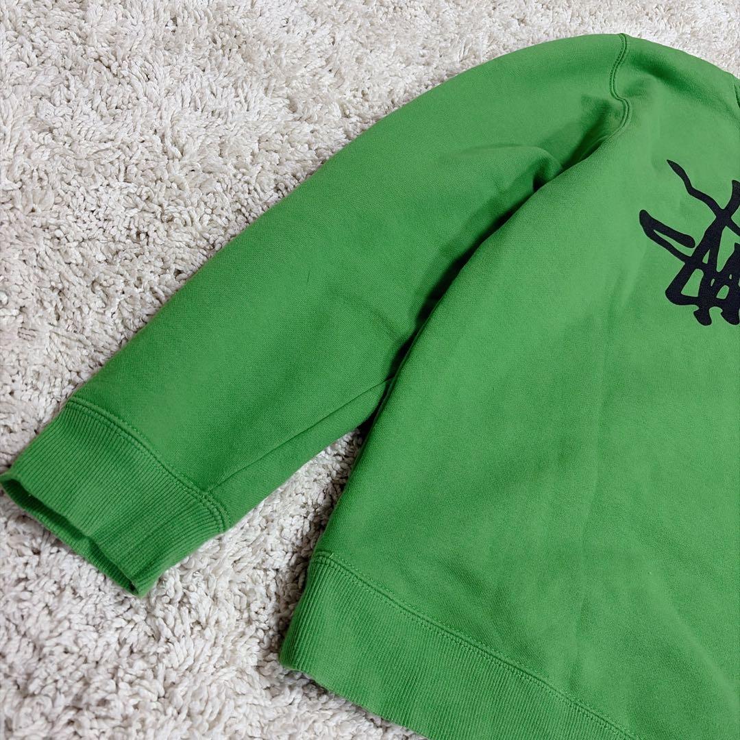 極美品✨stussy ショーンフォント バックプリント グリーン トレーナー M