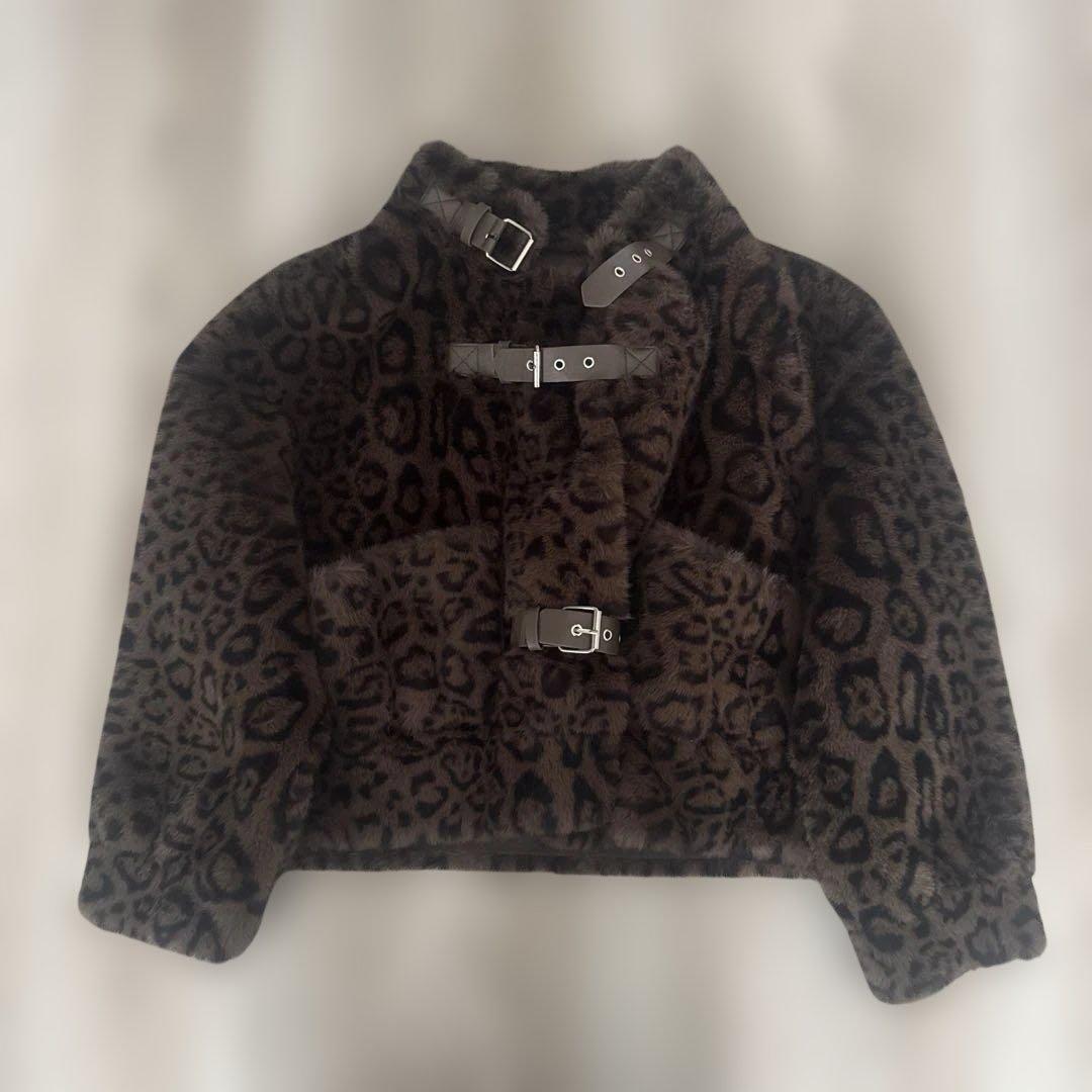 レオパードボリュームファーコート