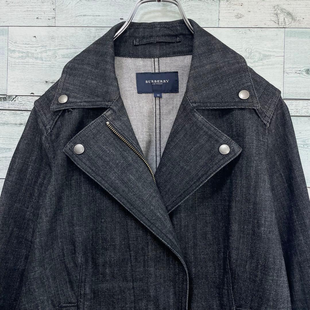 ☆大きいサイズ・3L☆バーバリーロンドン　デニムライダースジャケット　チェック柄