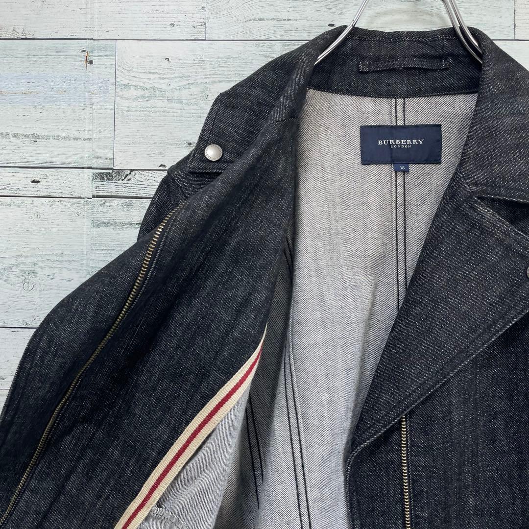 ☆大きいサイズ・3L☆バーバリーロンドン　デニムライダースジャケット　チェック柄