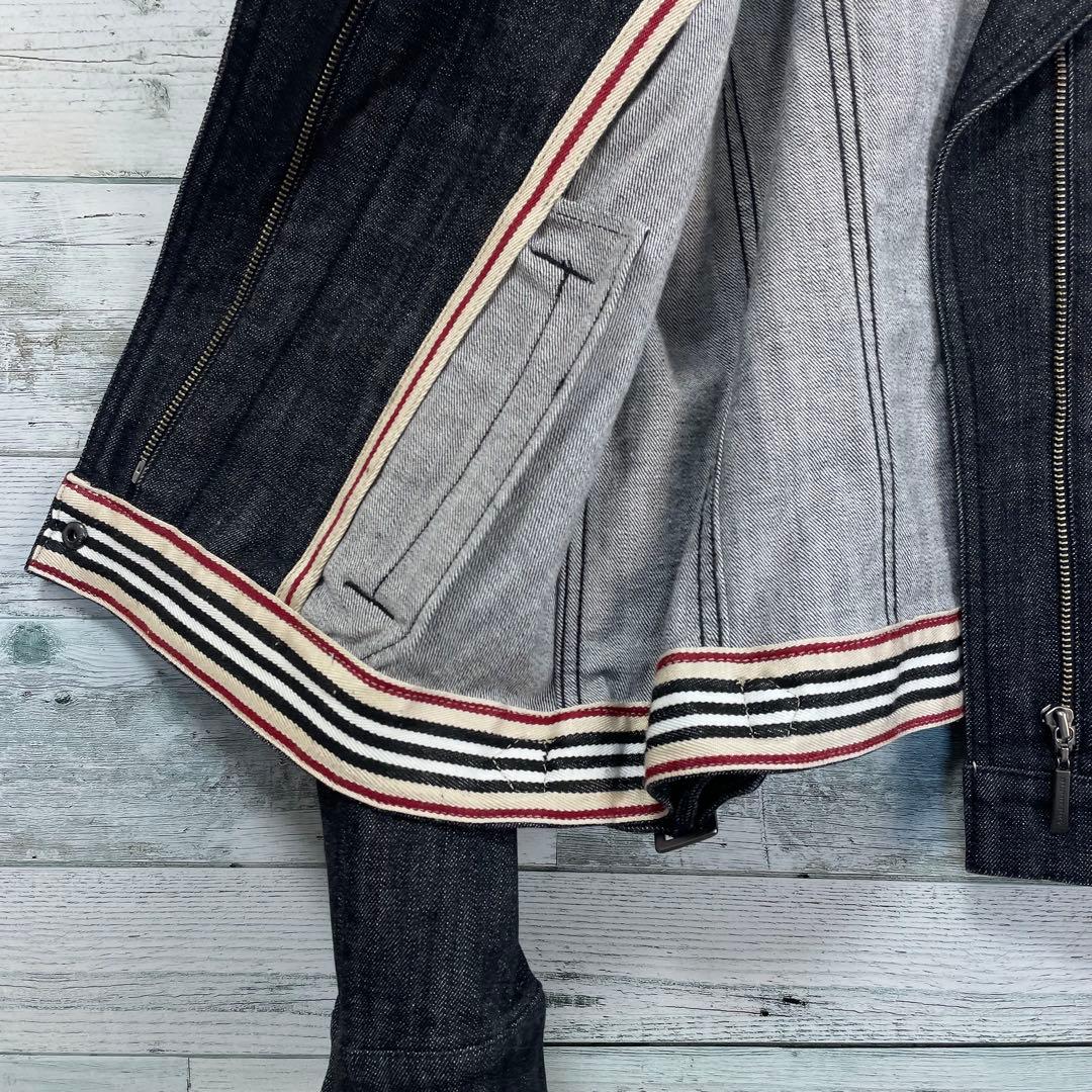 ☆大きいサイズ・3L☆バーバリーロンドン　デニムライダースジャケット　チェック柄
