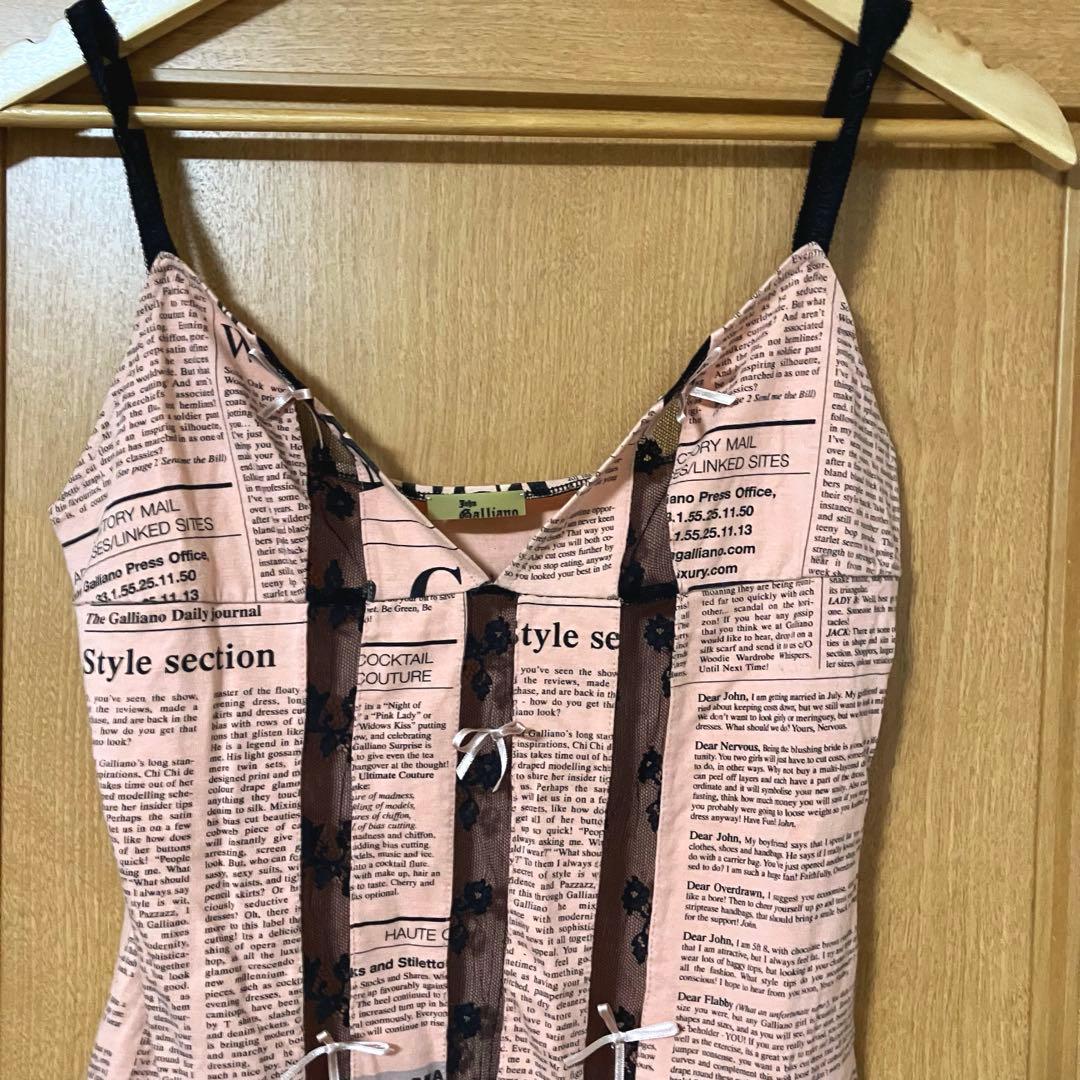 【素敵なデザイン❗️】00's John galliano 新聞紙柄 キャミソール