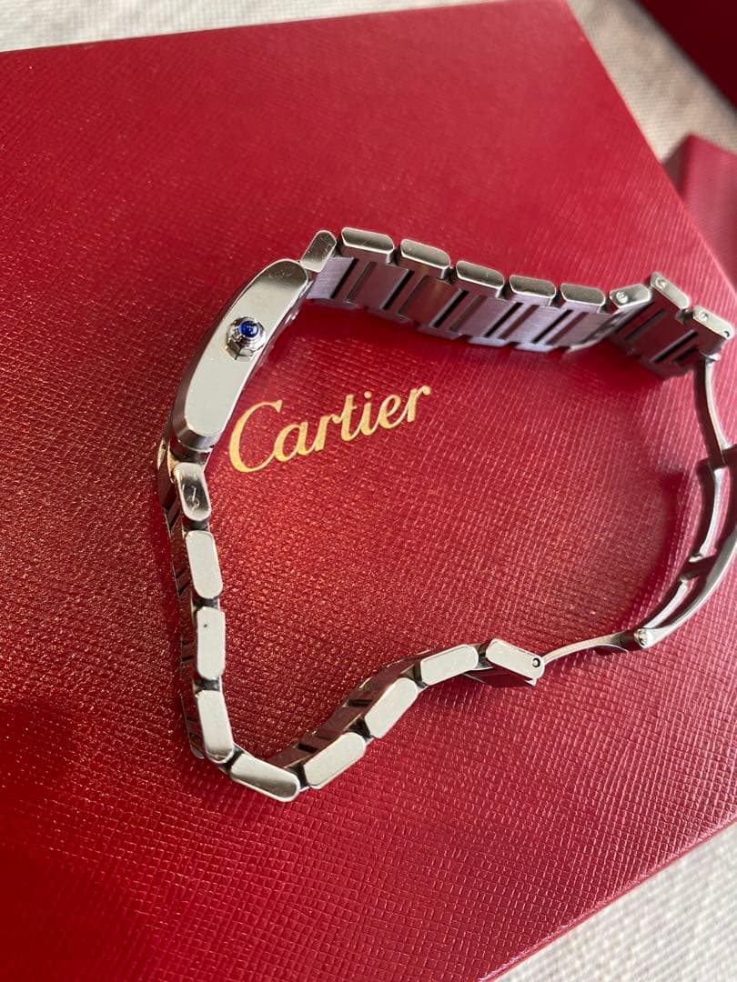 【美品稼働中】カルティエ タンクフランセーズSM W51008Q3 箱、コマつき