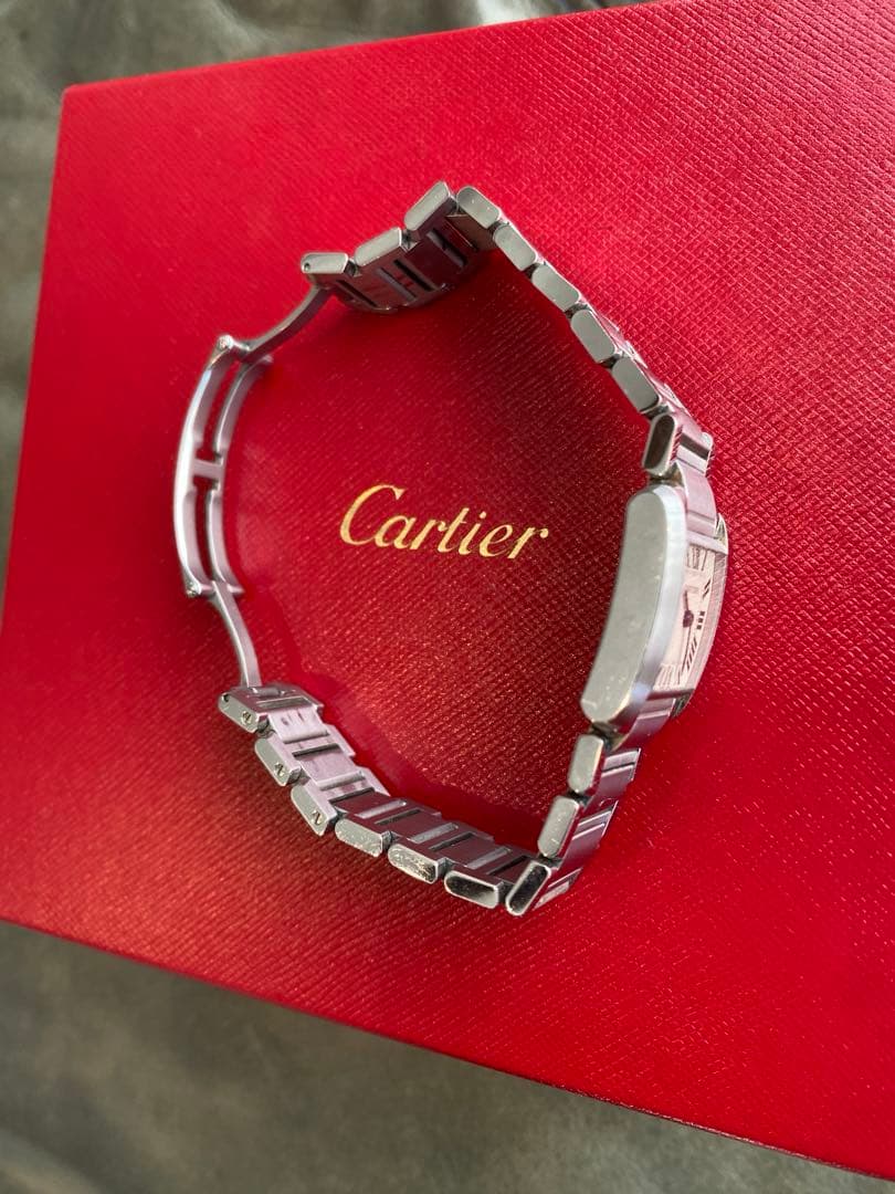 【美品稼働中】カルティエ タンクフランセーズSM W51008Q3 箱、コマつき