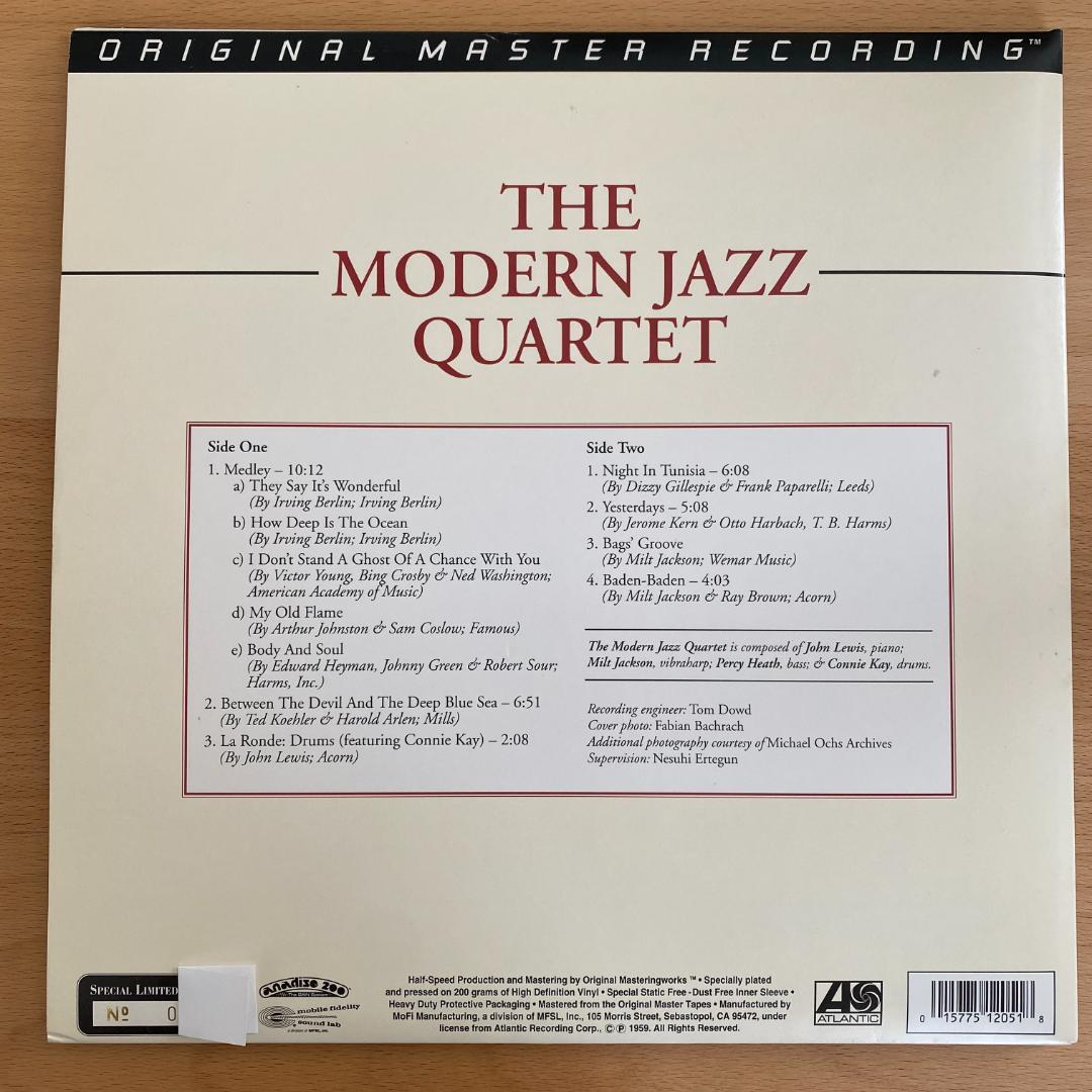 LP The Modern Jazz Quartet Mofi モービル盤