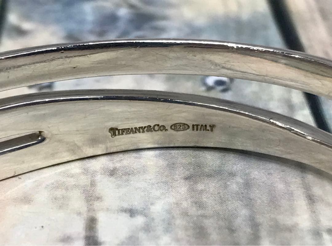 Tiffany ティファニー オープンダイアゴナル ワイドバングル　5201