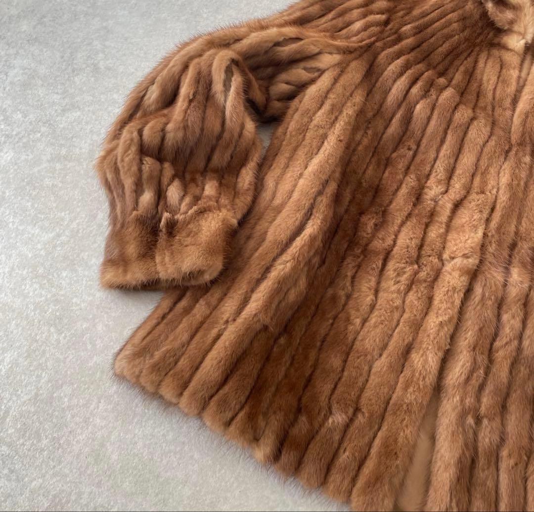 美品【希少】高級毛皮ミンク ジャケットコート ブラウン