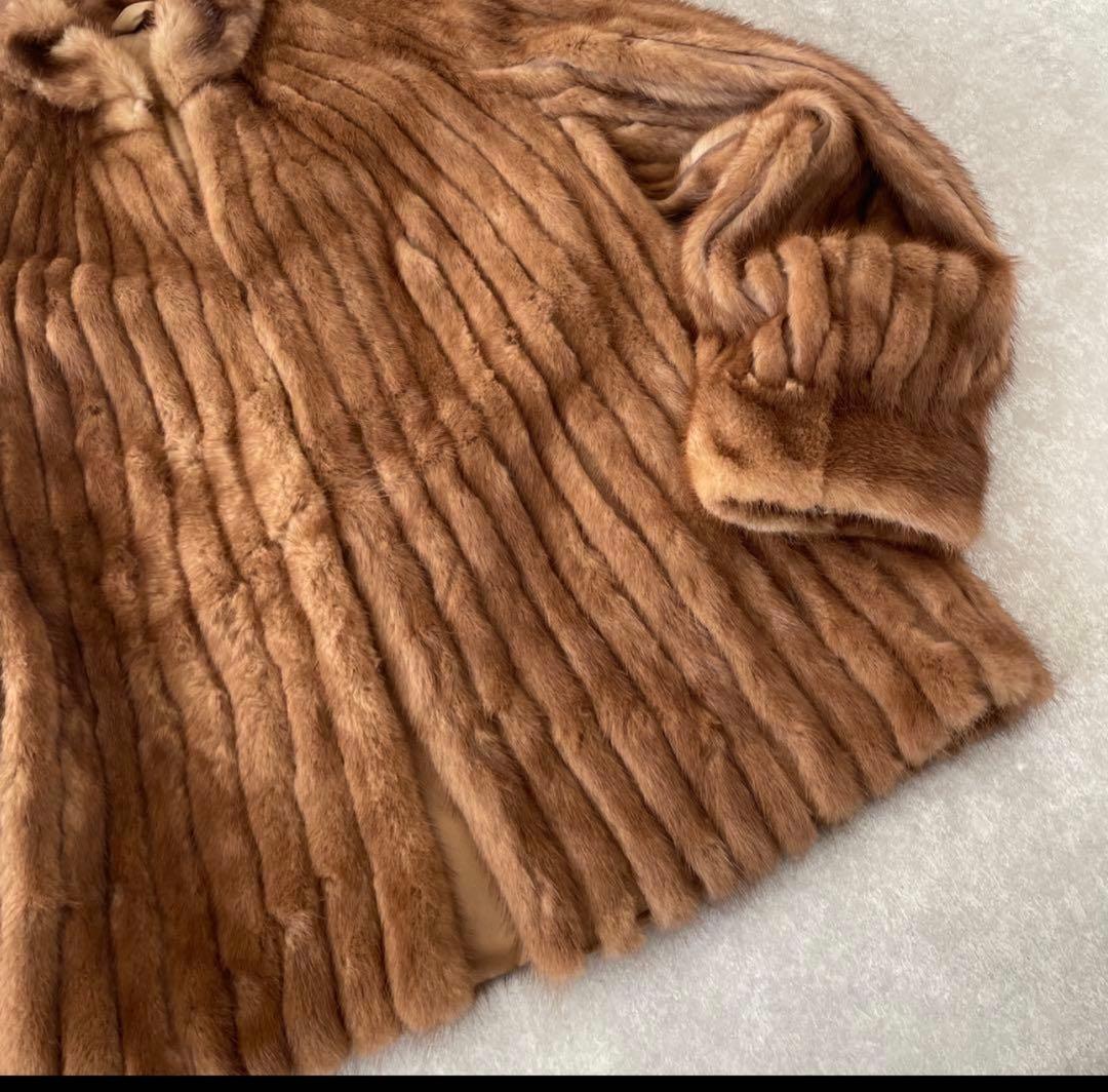 美品【希少】高級毛皮ミンク ジャケットコート ブラウン