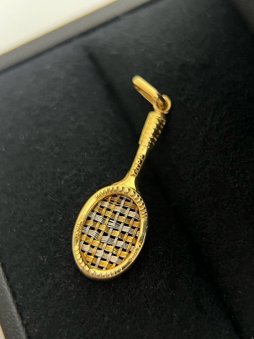 限定価額　K18　テニスラケットモチーフ ペンダントトップ