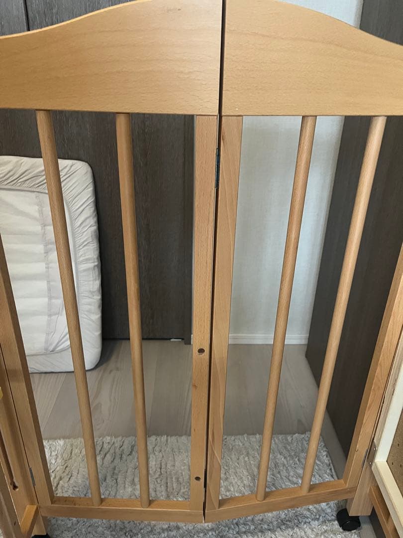 【送料込】布団セット付　石崎家具　ベビーベッド「チェリッシュ」　ワンタッチ折畳可